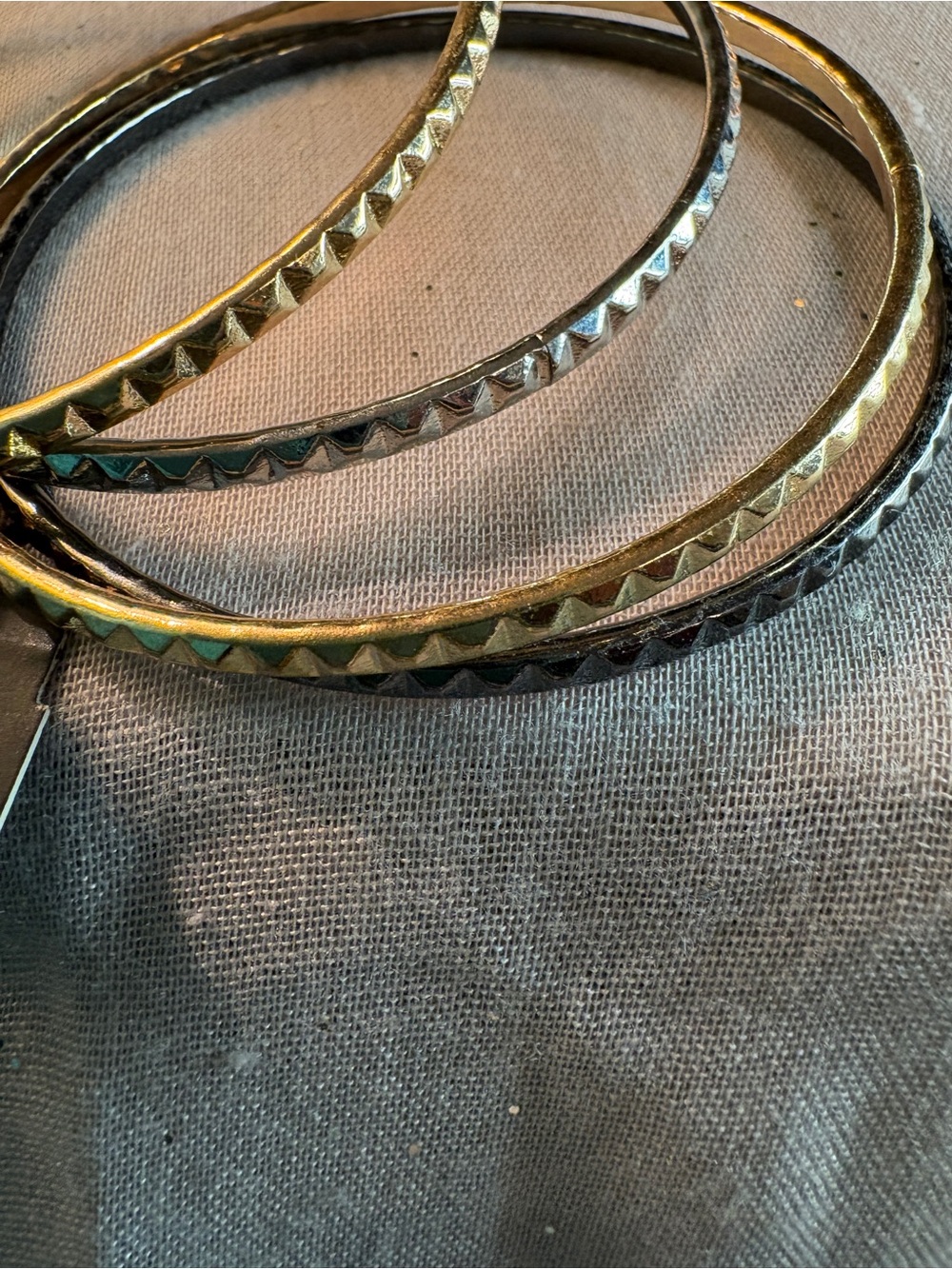 R.J.Graziano Textured Bangle Bracelet. Mixed Tones - Picture 4 of 5